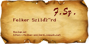 Felker Szilárd névjegykártya